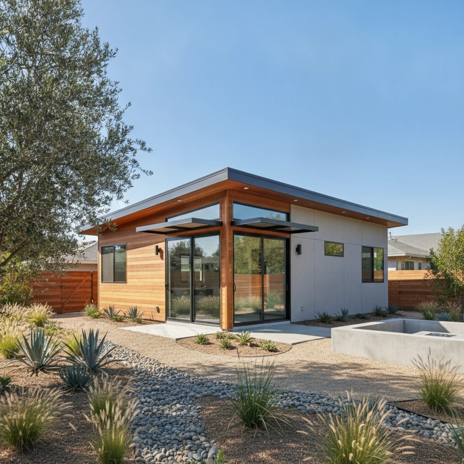 San Diego County neighborhood with detached ADU visible behind a single-family home