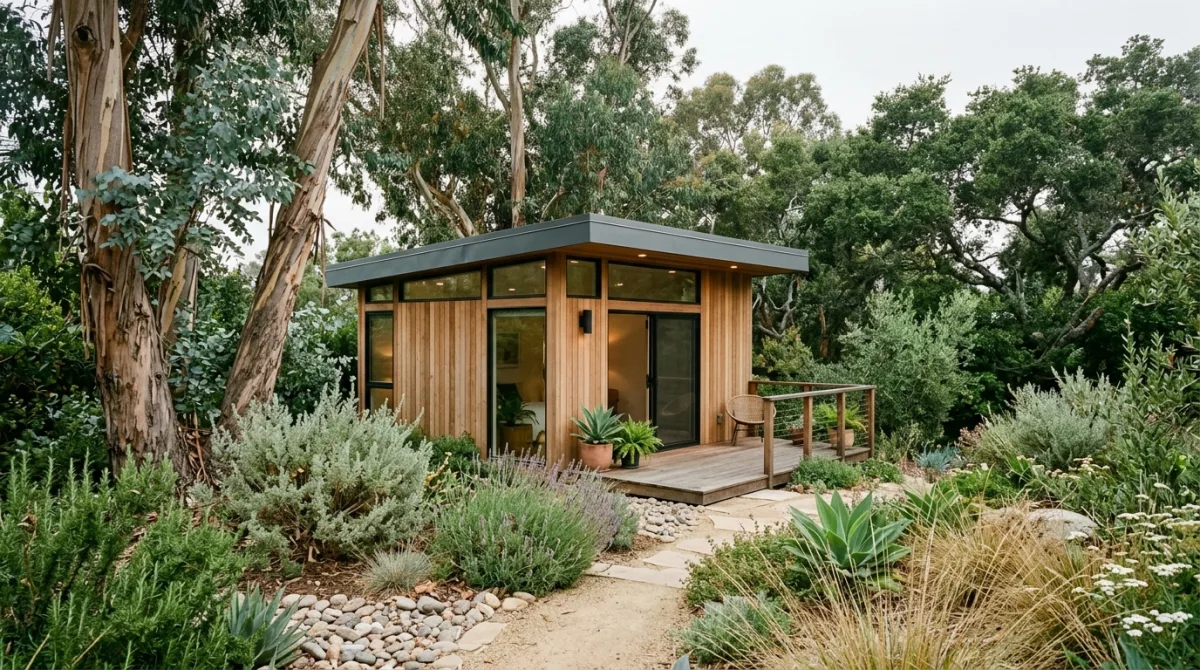 A site plan and measuring tools on a backyard lot
